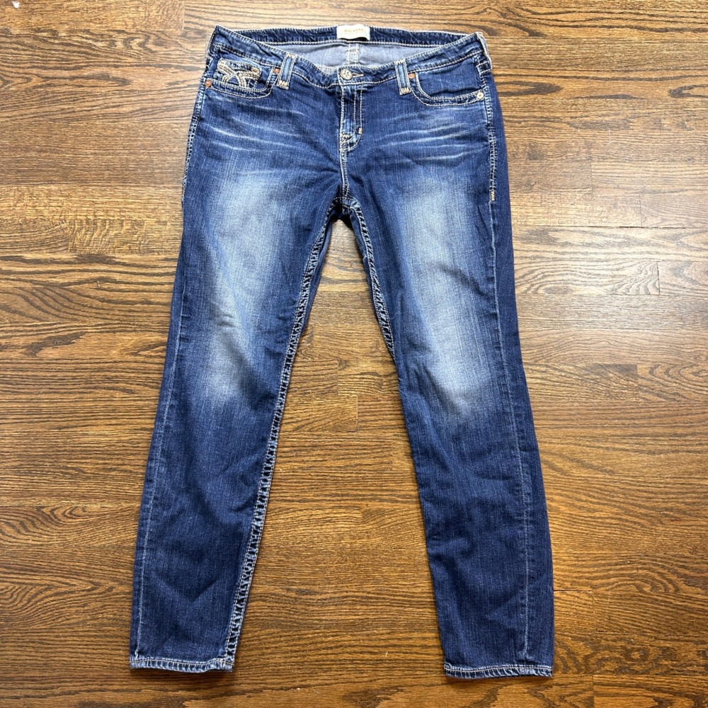 Big Star Maddie Skinny Jeans Womens 36R Medium Wash Distressed Low Rise Denim